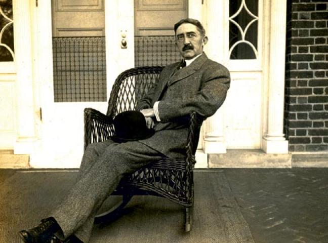 President Alderman in front of Carr’s Hill, circa 1917
